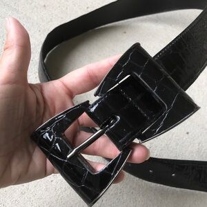SANDY DUFLER DESIGNS 100% Genuine Reptile Leather Bow Buckle Belt - #6428